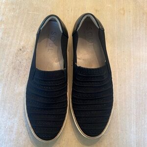Black knit sneakers